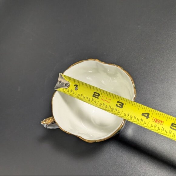 Aynsley Green White Bone China Floral Teacup Gold Trim Vintage - Picture 3 of 13